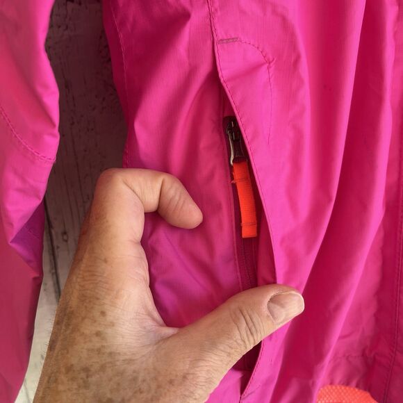 The North Face Girls HYVENT Hooded Rain Jacket Size S 7/8 Pink Outdoor Full Zip - Picture 4 of 14